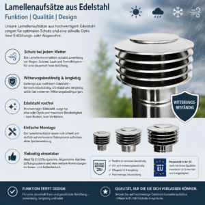 Lamellenhaube Lamellenaufsatz Lamellenabdeckung Lamellenhut Kamin Edelstahl Hut Schornsteinabdeckung Schornsteinaufsatz Schornsteinhut Kaminabdeckung Kaminaufsatz Kaminhut Kaminlamellenaufsatz 80mm-300mm